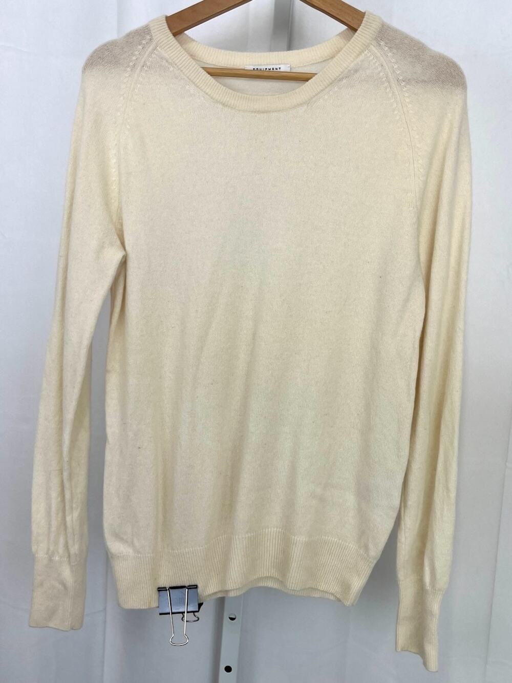 EQUIPMENT Femme Sloane Cashmere Crew Sweater Long Sleeve Pullover Cream Size M